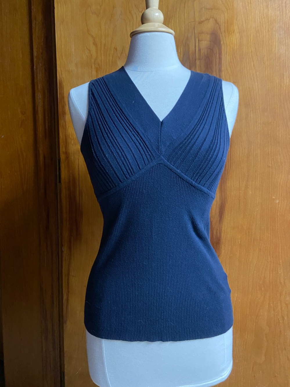 OLD NAVY Sleeveless Ribbed V-Neck Knit Top Blue Sweater